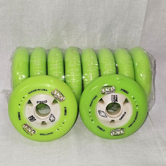 NEW - Matter Juice 90 mm F3 Inline Skates Wheels F390 Green - 10 TOTAL - Picture 1 of 4
